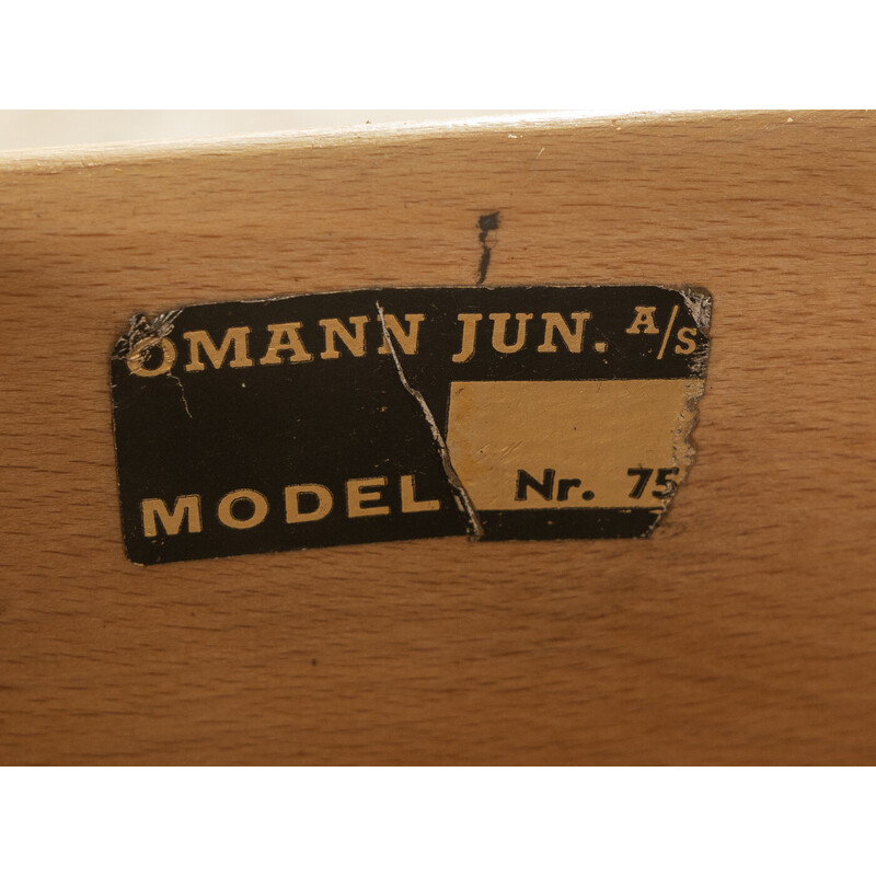 Vintage teak veneer desk model Nr.75 by Omann Jun, Denmark 1960