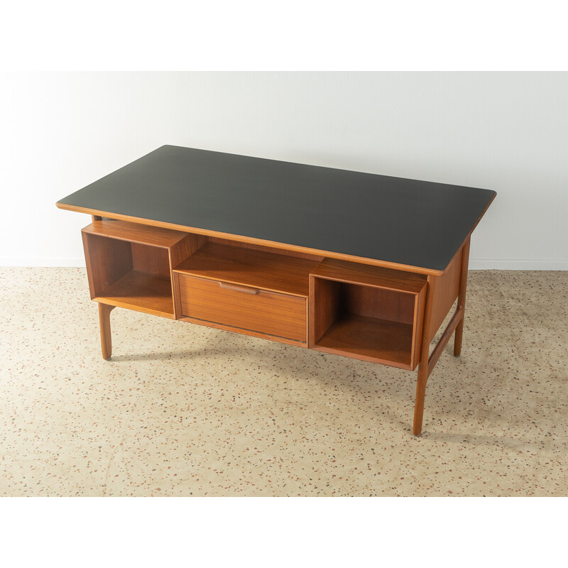Vintage teak veneer desk model Nr.75 by Omann Jun, Denmark 1960
