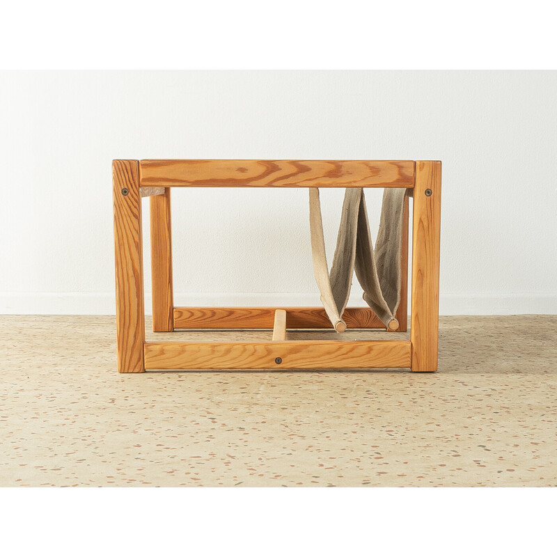 Vintage solid pine coffee table with magazine rack by Karin Mobring for Ikea, Sweden 1970