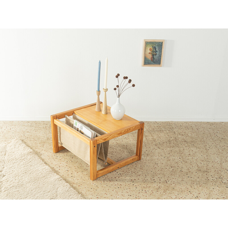 Vintage solid pine coffee table with magazine rack by Karin Mobring for Ikea, Sweden 1970