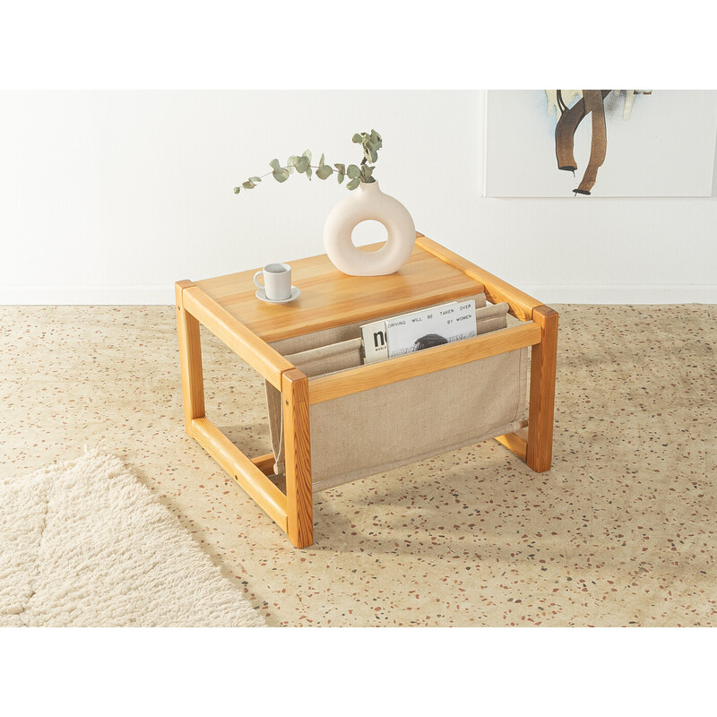 Mesa de centro vintage de pino macizo con revistero de Karin Mobring para Ikea, Suecia 1970