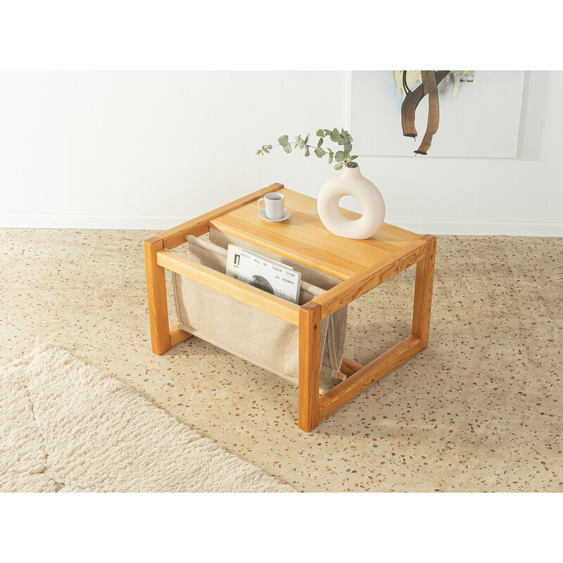 Vintage solid pine coffee table with magazine rack by Karin Mobring for Ikea, Sweden 1970