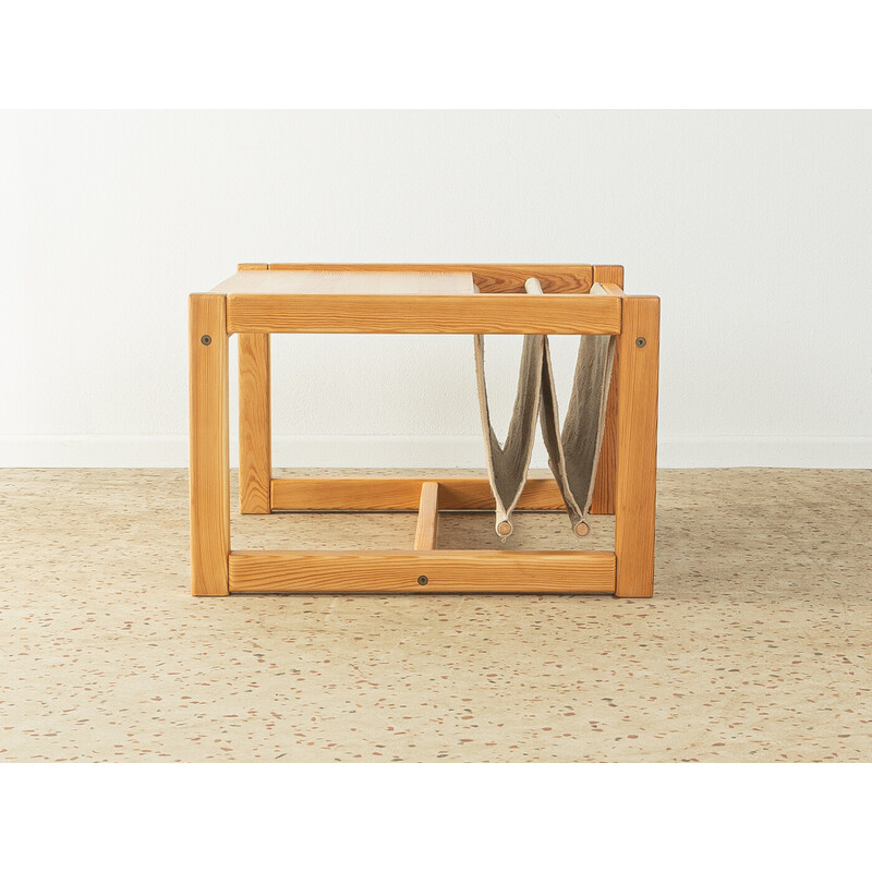 Vintage solid pine coffee table with magazine rack by Karin Mobring for Ikea, Sweden 1970