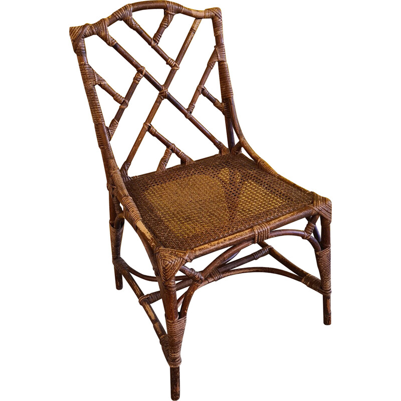 Chaise vintage en bambou, - france