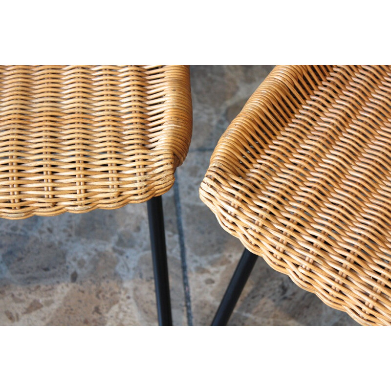 Pair of rattan chairs by Dirk van Sliedregt for Rohé Noorwolde - 1960s
