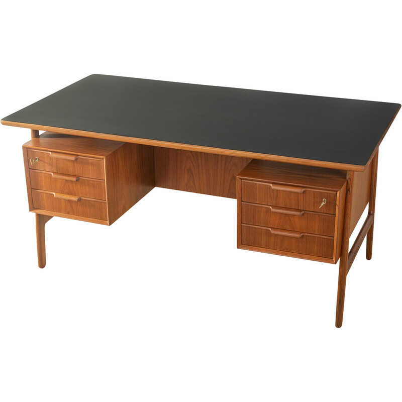 Vintage teakfineer bureau model Nr.75 van Omann Jun, Denemarken 1960