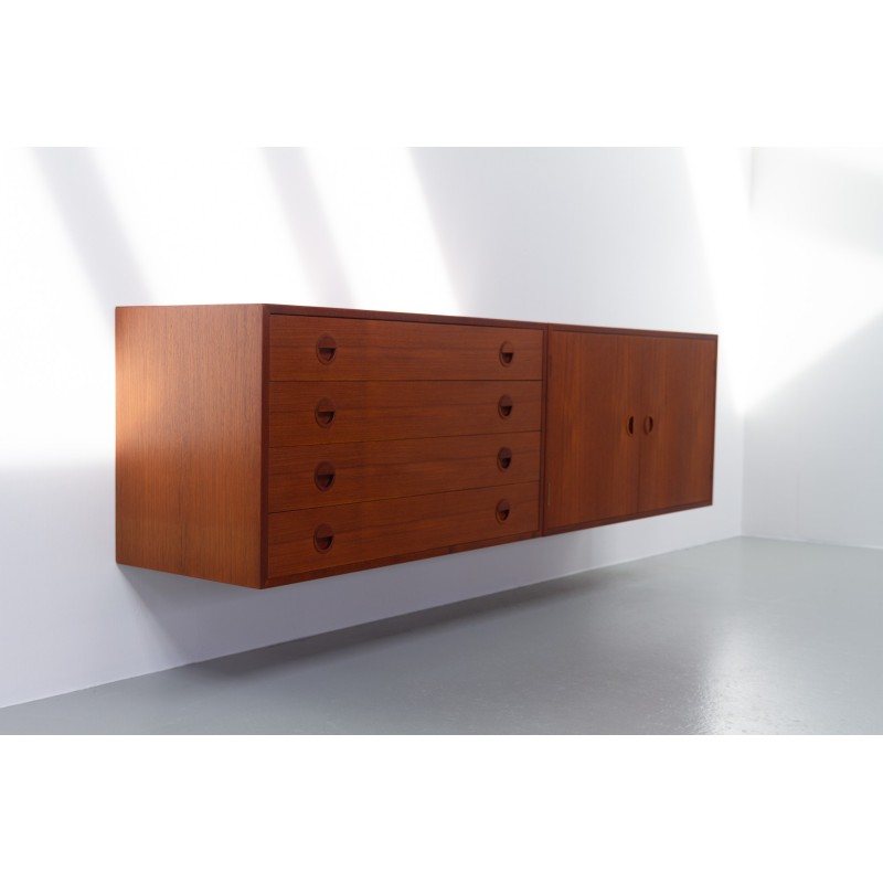 Buffet flottant vintage en teck par Rud Thygesen pour Hg Furniture, Danemark 1960