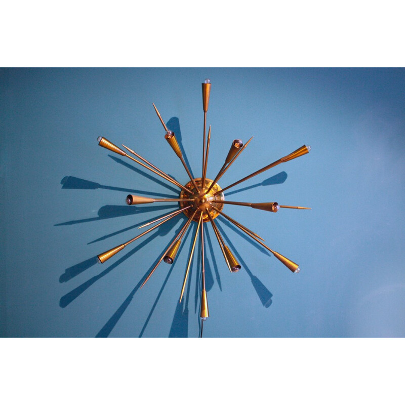 Italian brass Sputnik wall lamp - 1950s