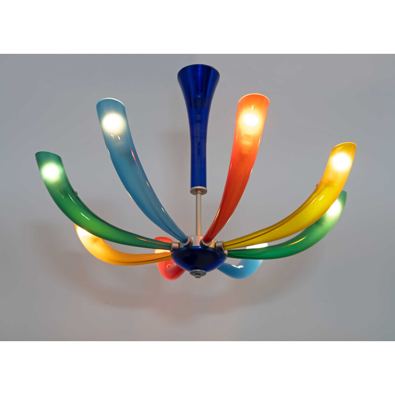 Lampadario italiano "Fireworks" in vetro di Murano vintage di Barovier e Toso, anni '90