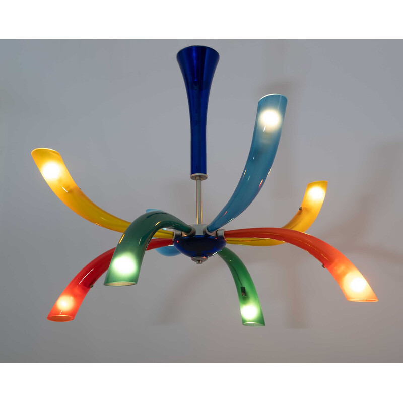 Vintage Murano glass Italian "Fireworks" chandelier by Barovier and Toso, 1990s