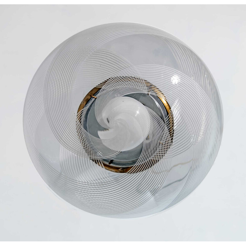 Suspension "Tessuto" vintage de l'ère spatiale en verre de Murano Venini, 1970