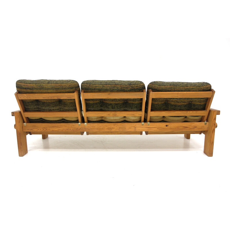 Scandinavian vintage sofa "Dymling" in pine by Ynge Ekström for Swedese, Sweden 1970