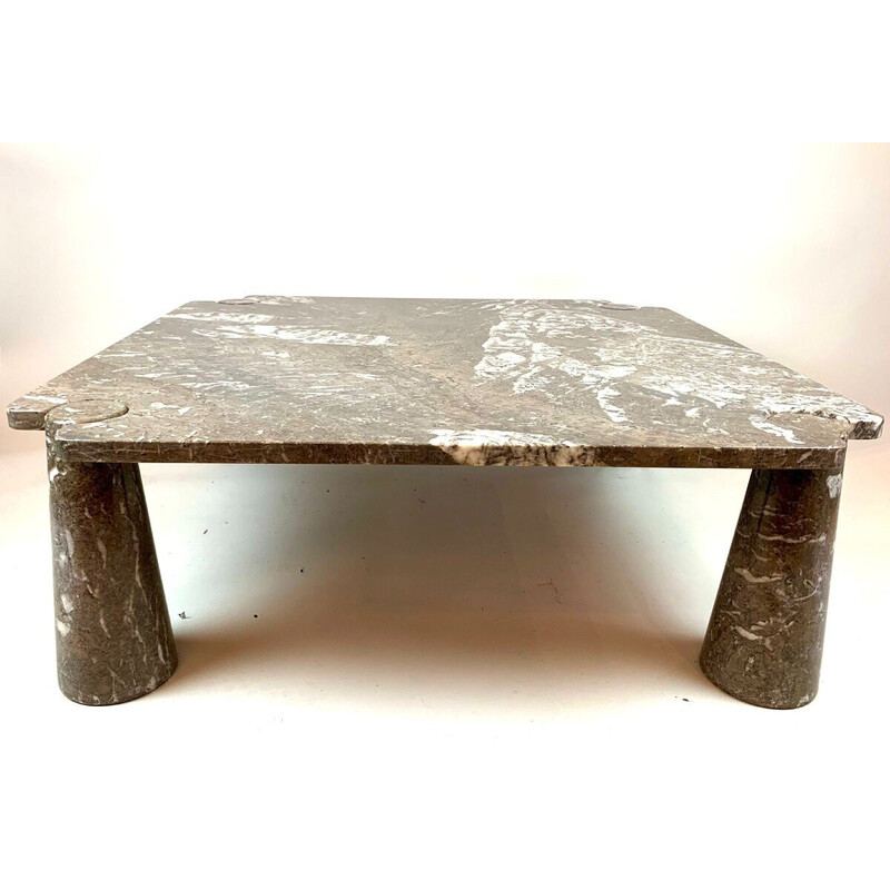 Mid-century grey marble coffee table model 'Eros' by Angelo Mangiarotti, Italy 1960s