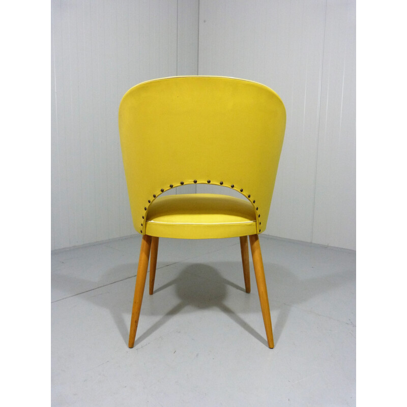 Chaise de salle à manger jaune - 1950