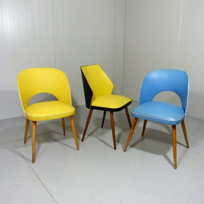 Yellow dining chair  - 1950s