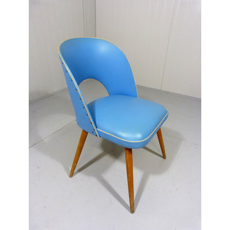 Chaise de salle à manger bleue - 1950