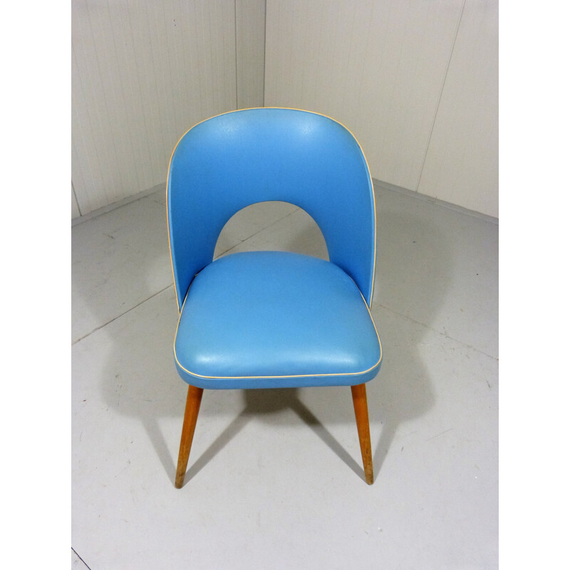 Chaise de salle à manger bleue - 1950