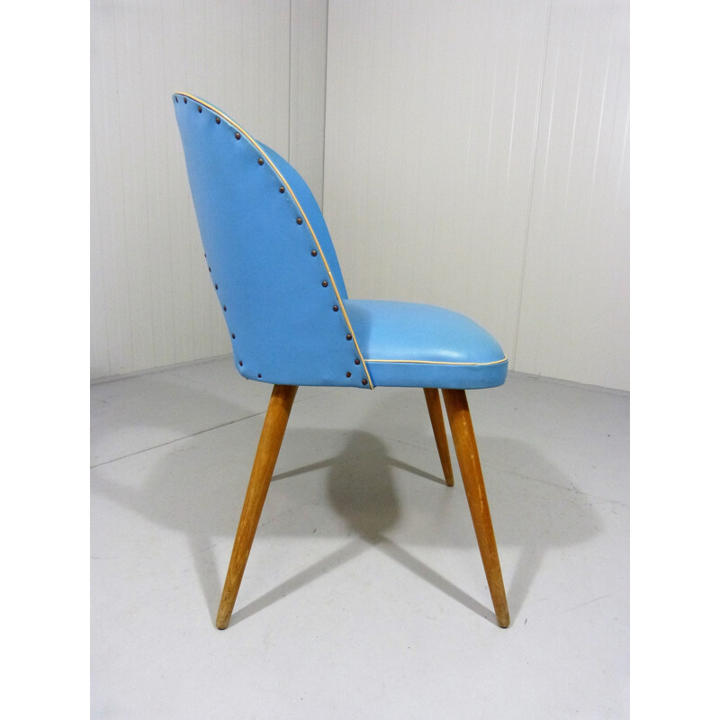 Chaise de salle à manger bleue - 1950