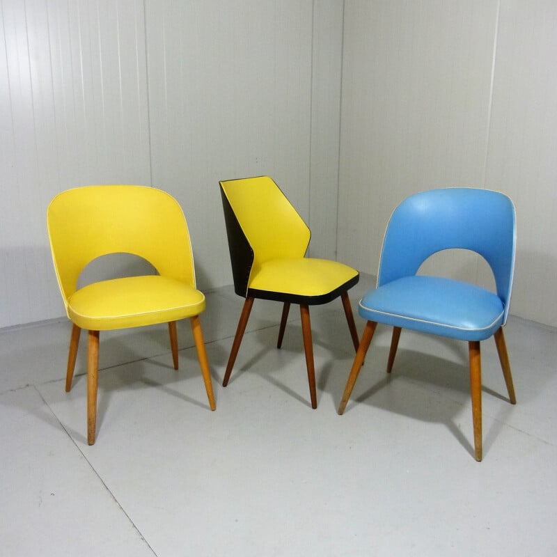 Blue dining chair - 1950s