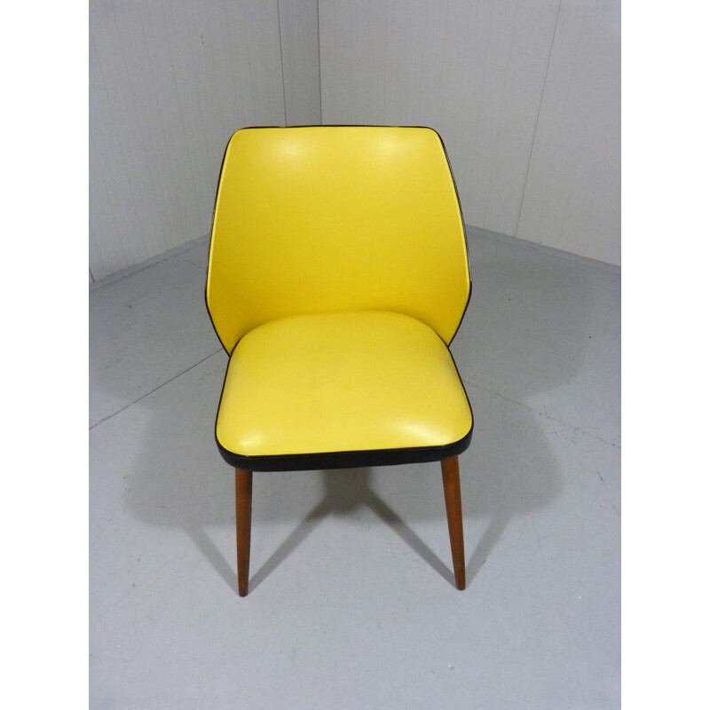 Yellow and black dining chair - 1950s