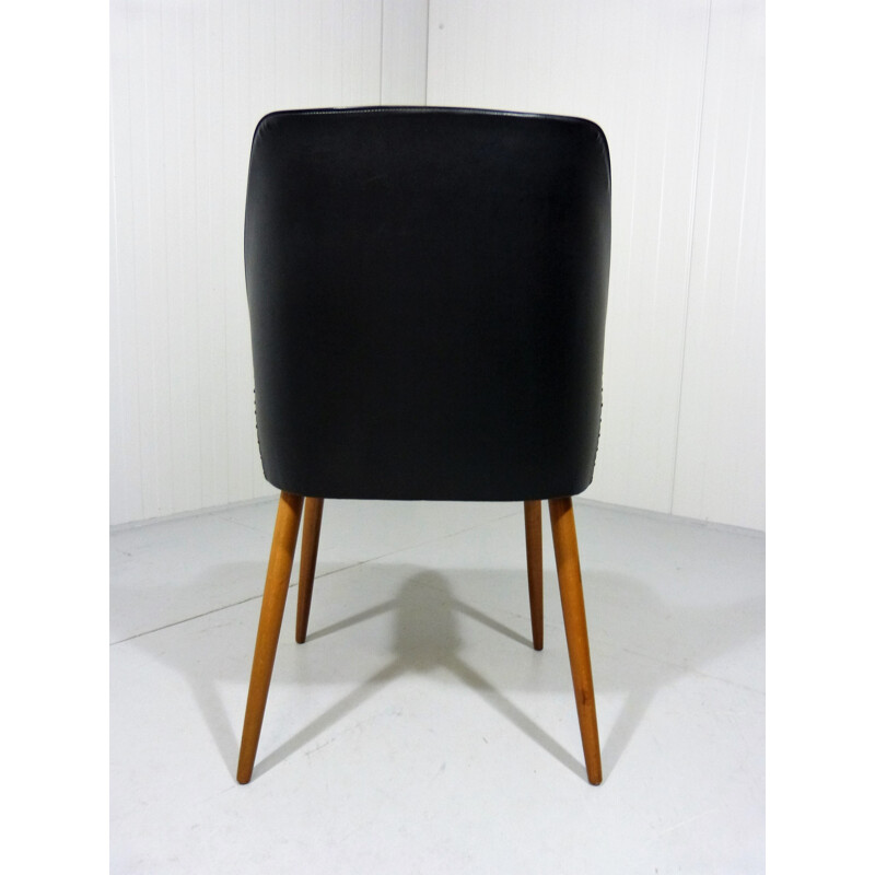 Yellow and black dining chair - 1950s