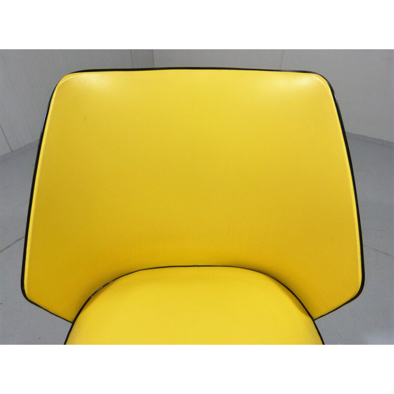 Yellow and black dining chair - 1950s