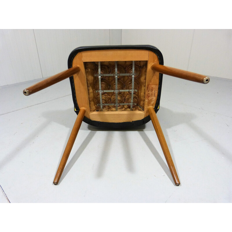 Yellow and black dining chair - 1950s