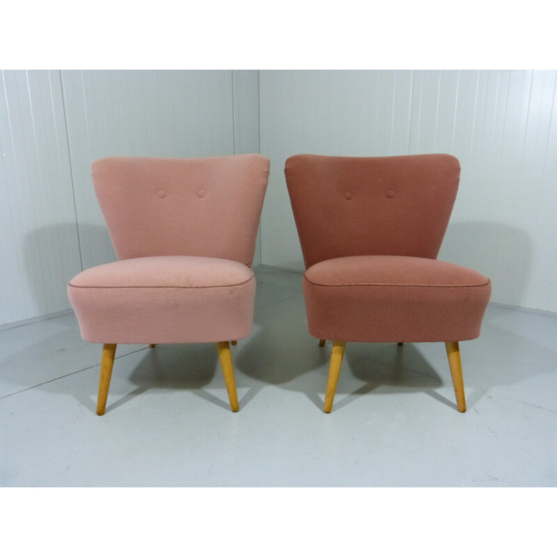 Paire de fauteuils cocktail couleur pastel - 1950