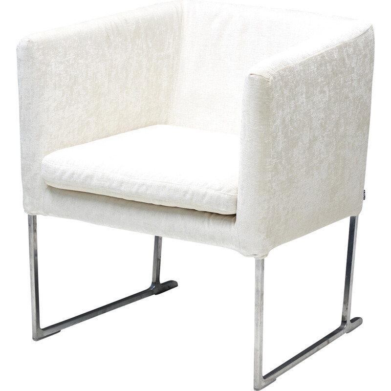 Vintage ivory white velvet armchair by Antonio Citterio for Maxalto, 2002