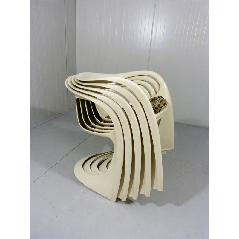 Ensemble de 5 chaises de salle à manger par Alexander Begge pour Casala - 1970