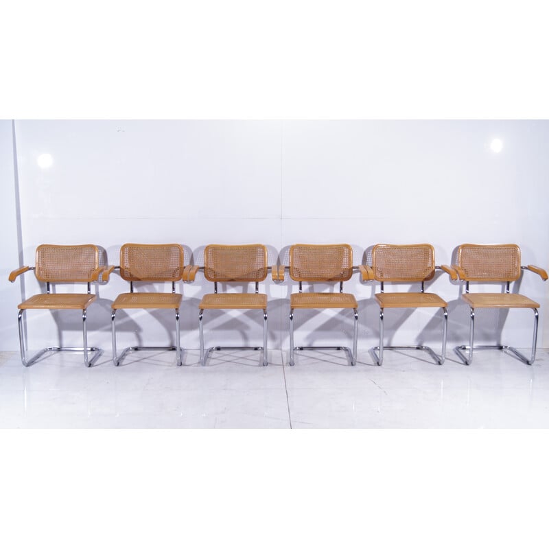 Set of 6 vintage "Cesca" chairs B64 by Marcel Breuer