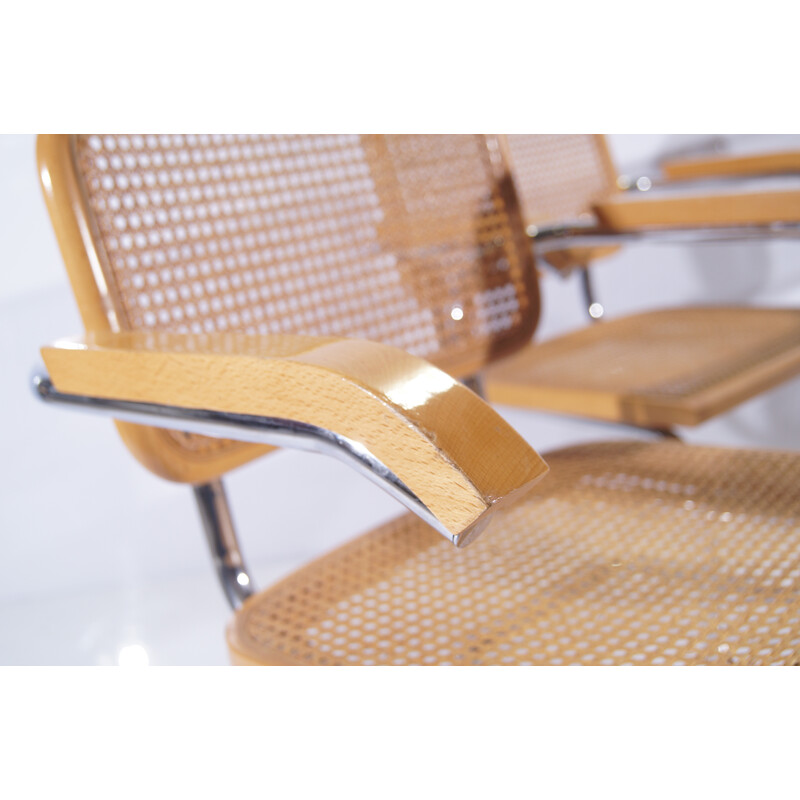 Lot de 6 chaises vintage "Cesca" B64 de Marcel Breuer