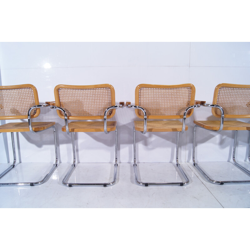 Lot de 6 chaises vintage "Cesca" B64 de Marcel Breuer