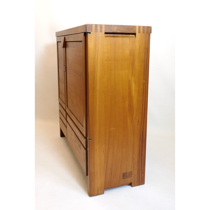 Vintage highboard in solid elmwood by Pierre Chapo, 1960-1970