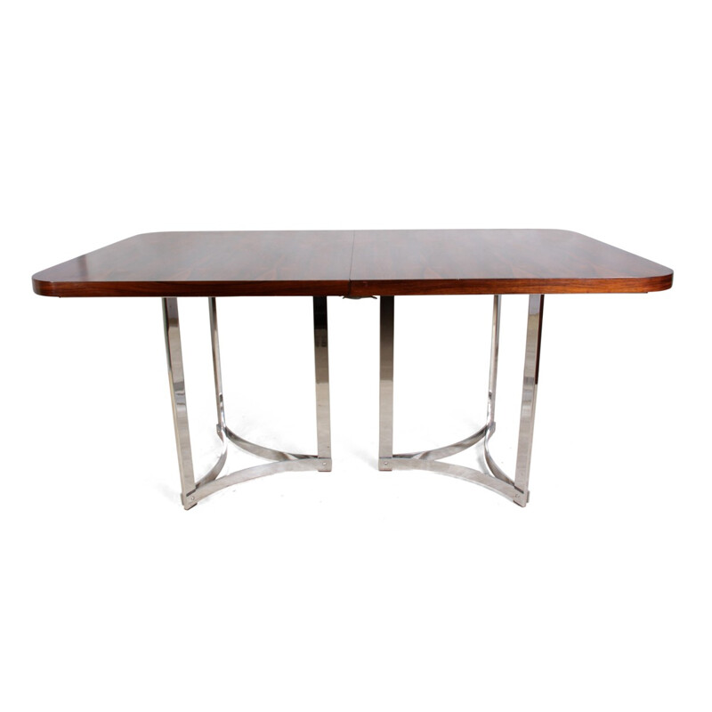 Rosewood and Chrome Dining Table by Merrow Associates - 1960s