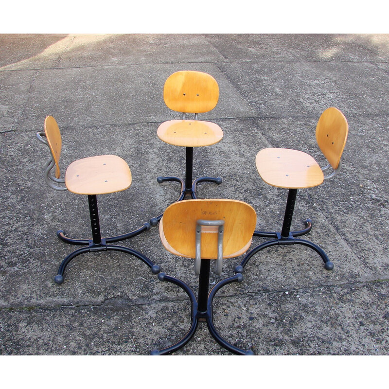 Ensemble de 4 chaises Kinnarps vintage, 1970