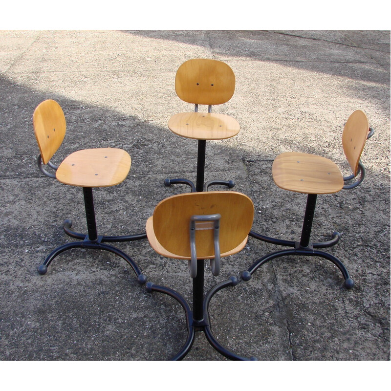 Ensemble de 4 chaises Kinnarps vintage, 1970
