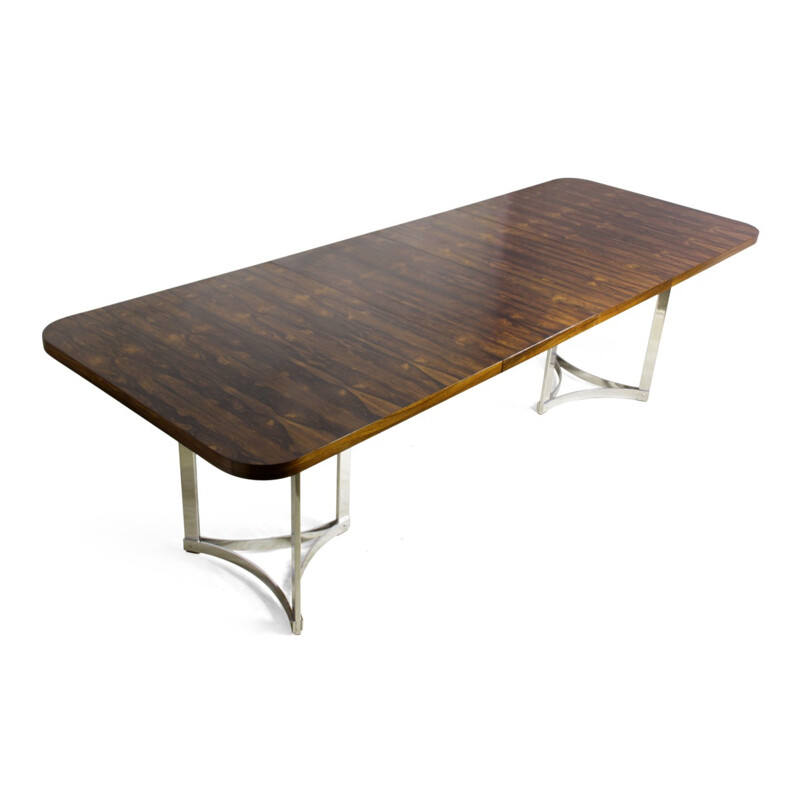 Rosewood and Chrome Dining Table by Merrow Associates - 1960s