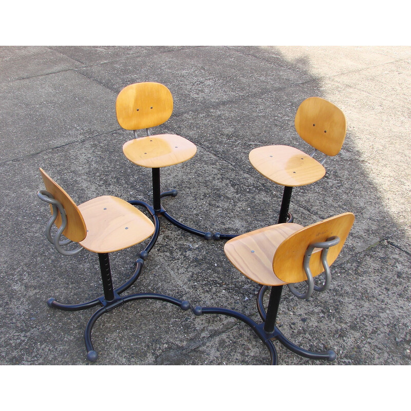 Ensemble de 4 chaises Kinnarps vintage, 1970