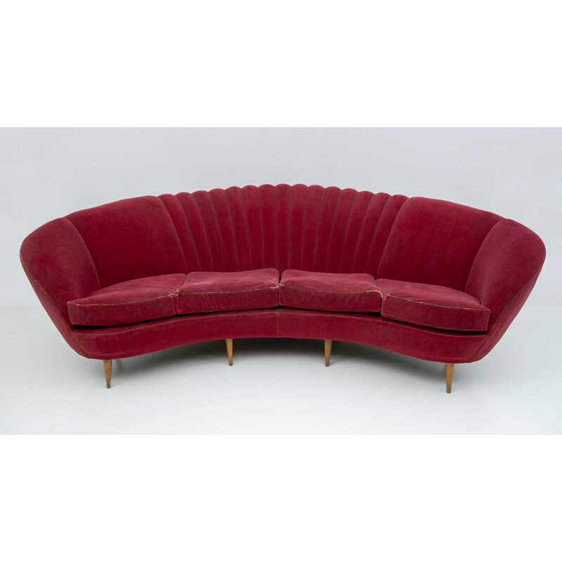 Mid-century Italian curved sofa by Gio Ponti for Isa Bergamo, 1950s