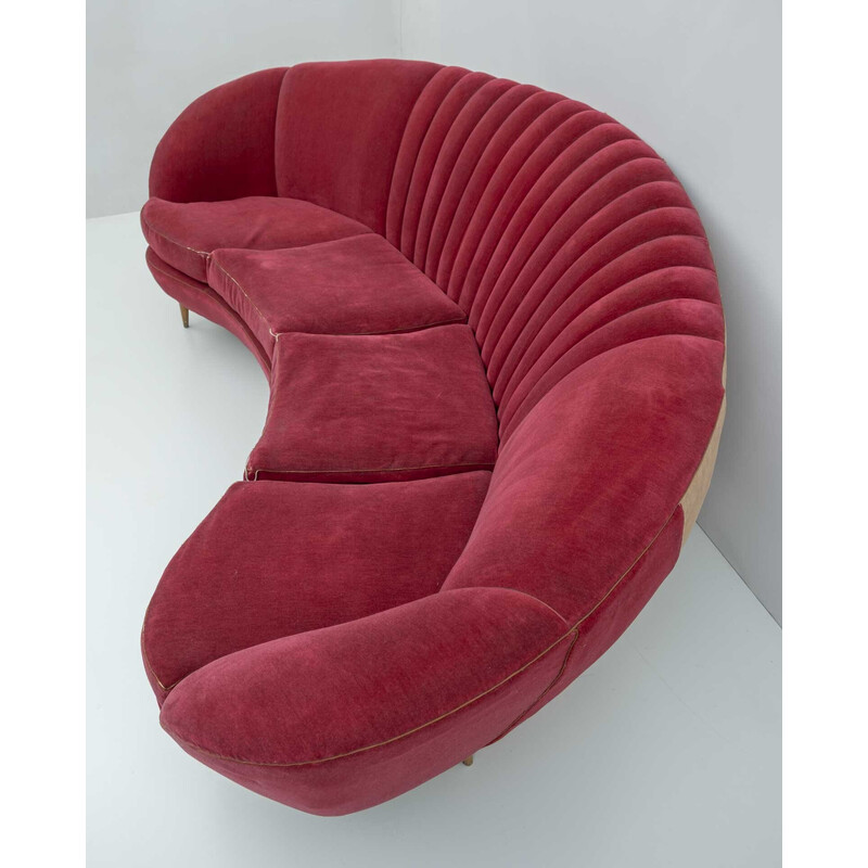 Mid-century Italian curved sofa by Gio Ponti for Isa Bergamo, 1950s