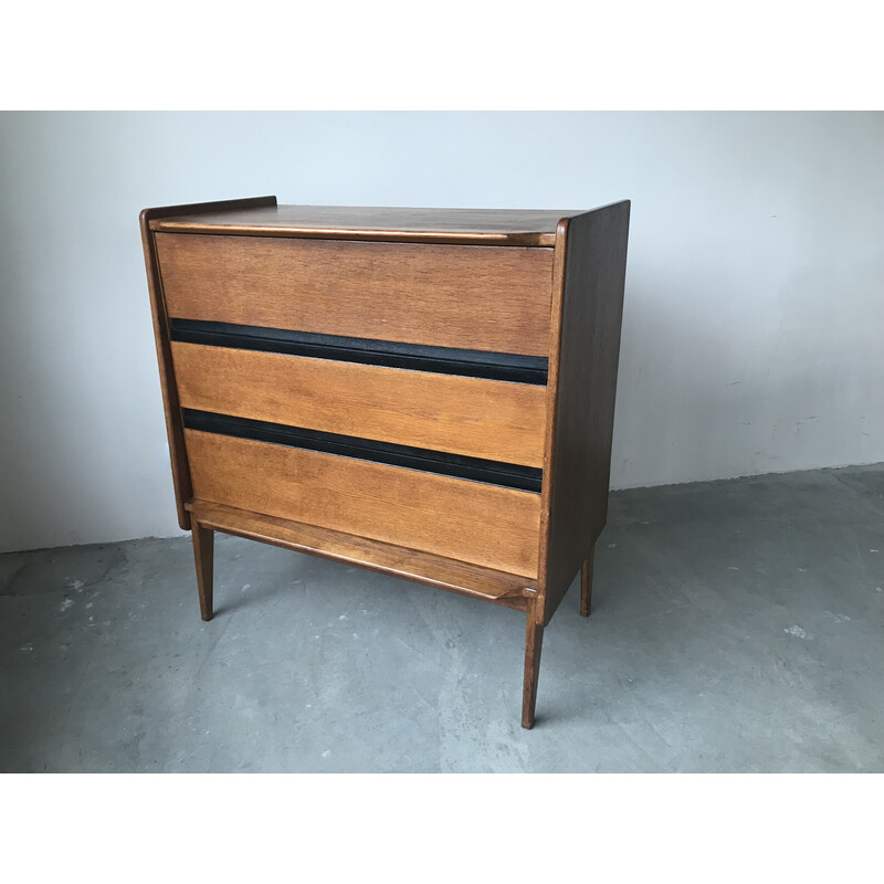 Vintage oakwood chest of drawers by Roger Landault, France 1950