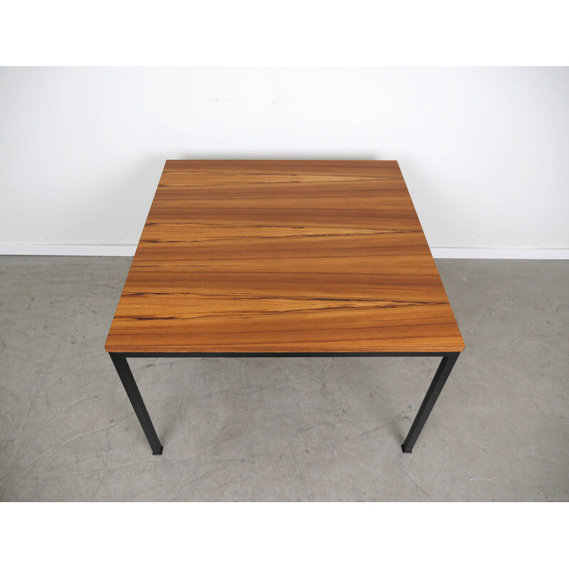 Vintage square coffee table with walnut plate by Wilhelm Renz, Germany 1960s