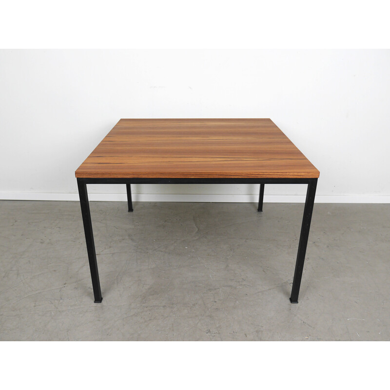 Table basse carrée vintage avec plateau en noyer par Wilhelm Renz, Allemagne 1960