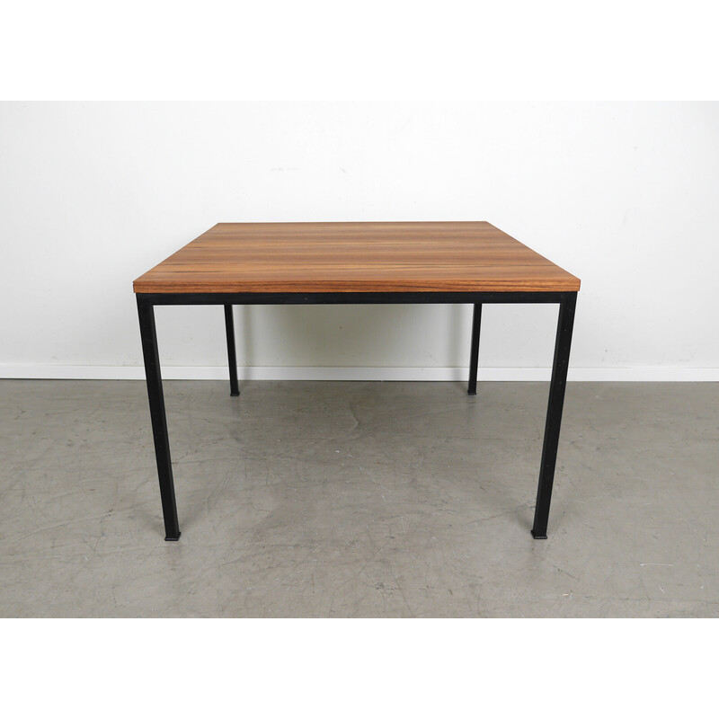 Table basse carrée vintage avec plateau en noyer par Wilhelm Renz, Allemagne 1960