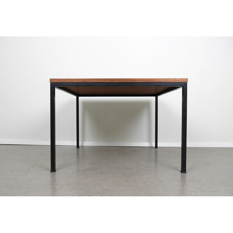 Table basse carrée vintage avec plateau en noyer par Wilhelm Renz, Allemagne 1960