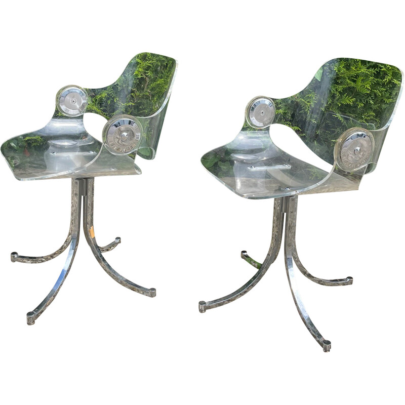 Pair of vintage chairs by Boris Tabacoff, 1970