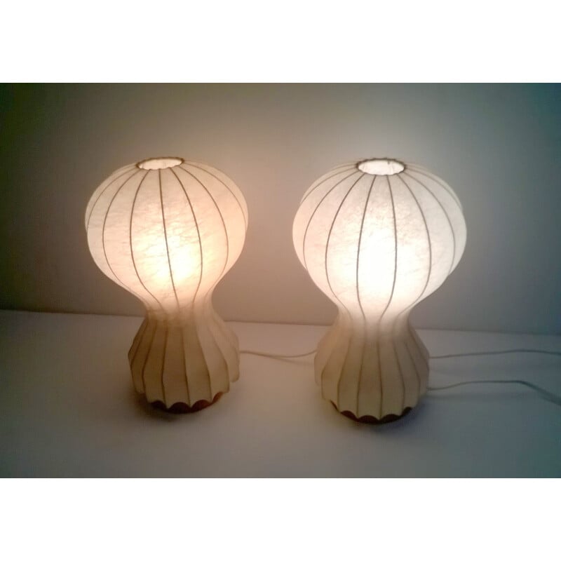 Set of two Cocoon table lamps by Flos Castiglioni - 1960s