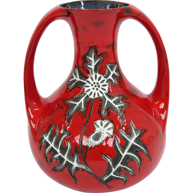 Vase vintage à fond - rouge