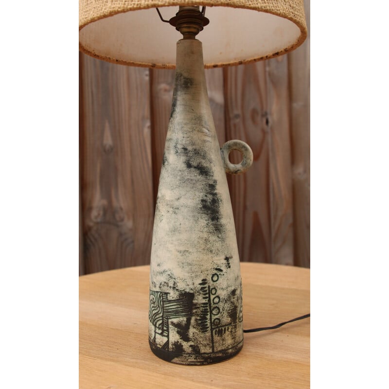 Lámpara de cerámica vintage de Jacques Blin, 1950
